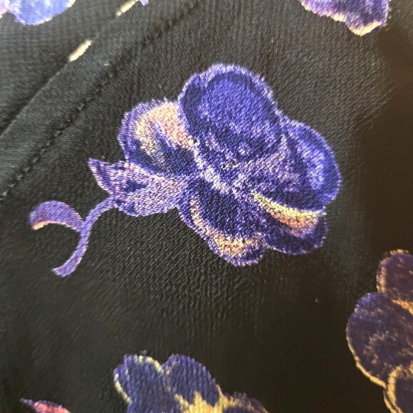 Designer GANNI Floral Georgette Mini Dress W/ Long Sleeves Round Neck For Women - Picture 10 of 16